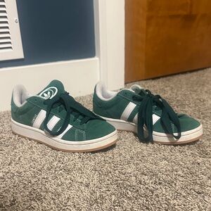 Green and White Adidas Campus